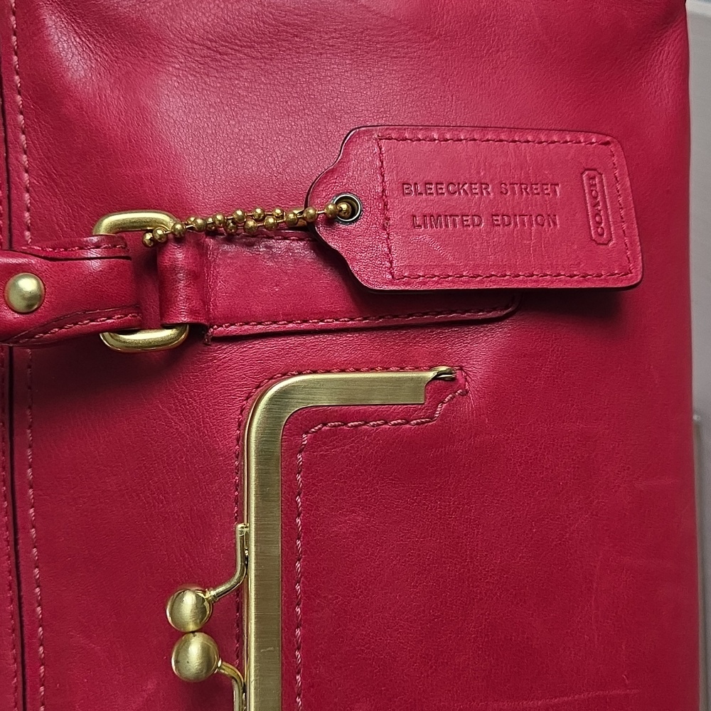 COACH Bleecker Street Limited Ed. Cranberry Barrett 65th Anniversary Leather Bag - Picture 13 of 17